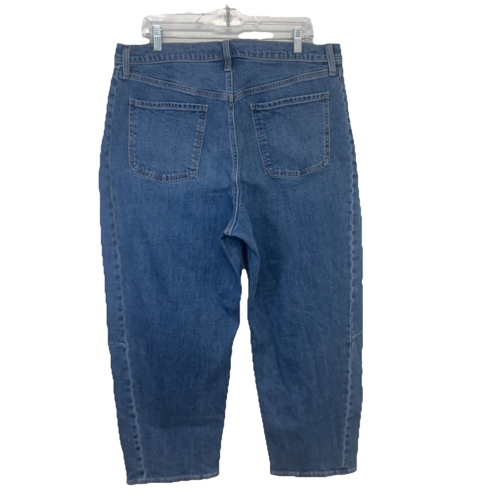 Old Navy Barrel Leg High Rise Jeans Woman 16 Blue Casual Retro Western Boho Work - Picture 4 of 9